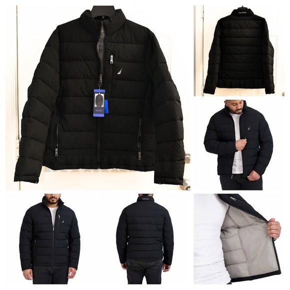 NWT Nautica Men’s Quilted Puffer Jacket Black
